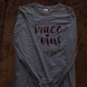 Long sleeve blue gray shirt